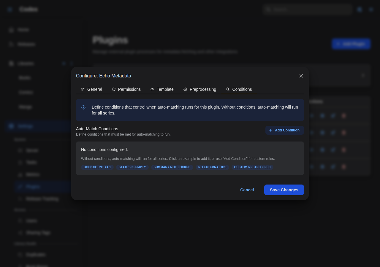 Plugin Auto-Match Conditions