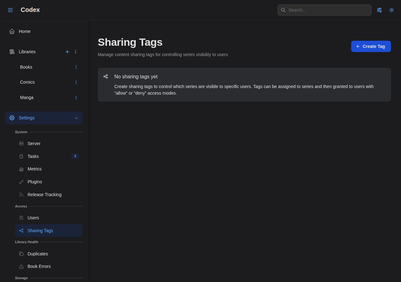 Sharing Tags