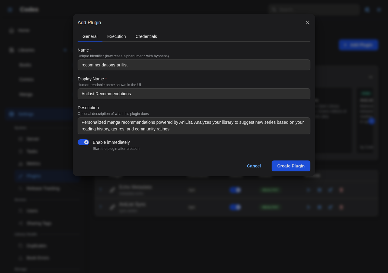 Add Recommendations Plugin - General