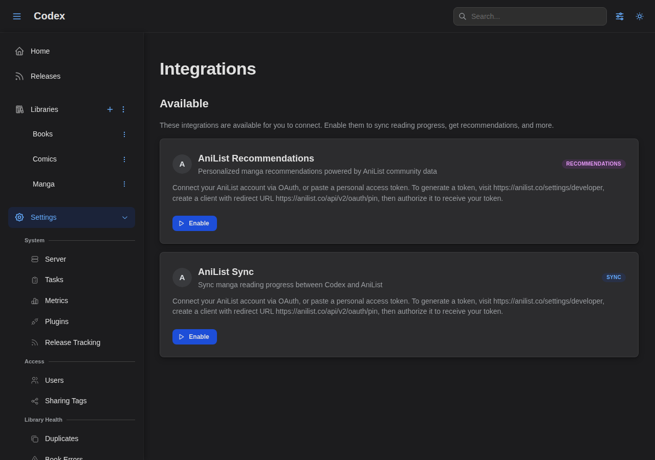 User Integrations